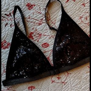 Victoria Secret black sequin bra, size M